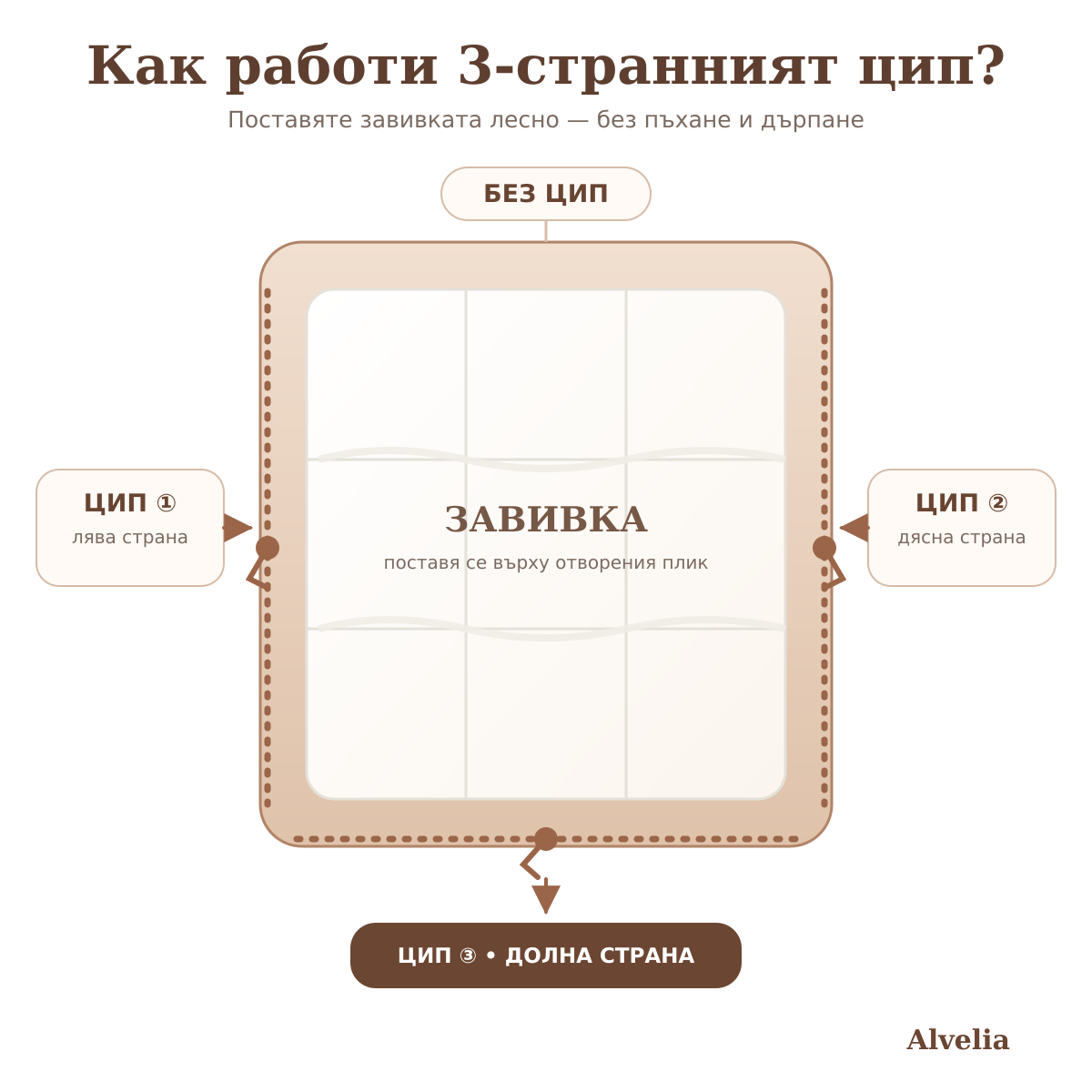 Българско спално бельо - с иновативен 3-странен цип за лесна смяна на плика
